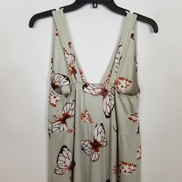 Earthbound Trading Company Women Butterfly Maxi Dress Sz XL  Boho Sleeveless - Picture 5 of 8